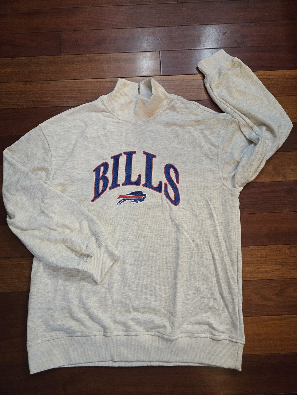 Buffalo Bills NFL Gray Pullover Sweatshirt Mock Neck Football Womens Medium